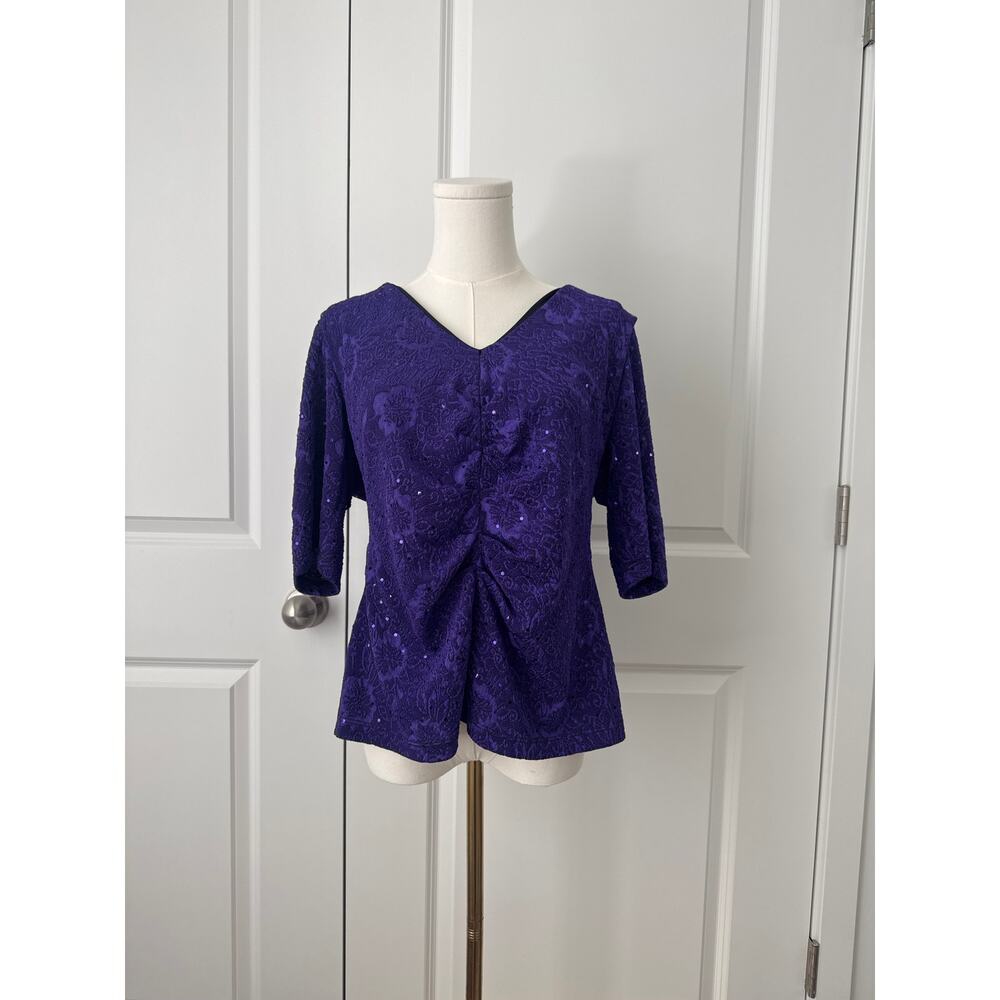 Connected Apparel Purple Sequin Top Alternative Alt Whimsigoth Goth